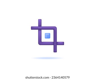 imagen de recorte. edición de la foto. servicios de edición de imágenes o fotografías. cambiar el tamaño o la resolución de la imagen. símbolo o icono. concepto de diseño 3d minimalista. elementos vectores. fondo blanco