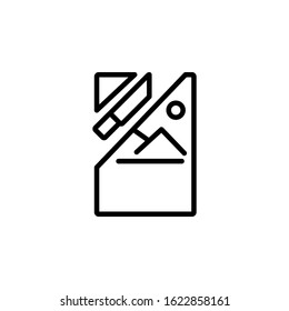 crop image icon design line style. Perfect for application, web, logo and presentation template