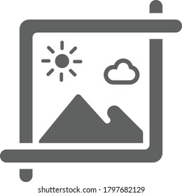 Crop image icon, gray version