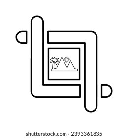 Crop Image Icon In Outline Style