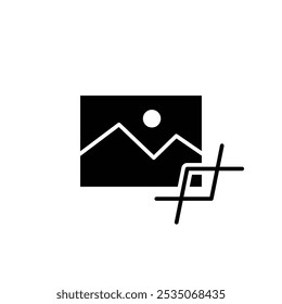 crop image solid icon vector design good for web or mobile app