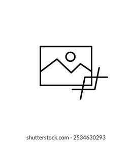 crop image thin outline icon vector design good for web or mobile app