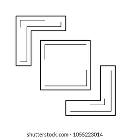 Schnittbild-Vektorgrafik-Symbol einzeln auf weißem Hintergrund. Bildzeilen-Symbol für Infografik, Website oder App.