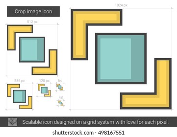 Crop image vector line icon isolated on white background. Crop image line icon for infographic, website or app. Scalable icon designed on a grid system.