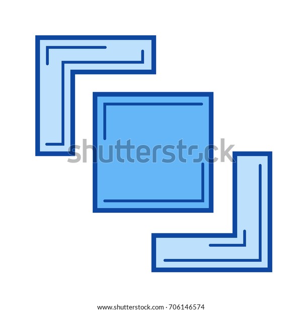 Crop image vector line icon isolated on\
white background. Crop image line icon for infographic, website or\
app. Blue icon designed on a grid\
system.