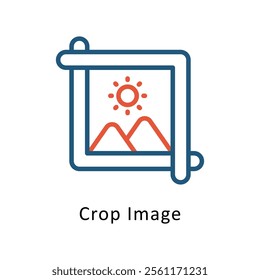Crop Image Vector Two Color Icon. Eps file 10