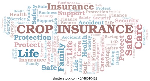 Crop Insurance Word Cloud Vector Made With Text Only