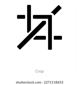 crop and intersect icon concept