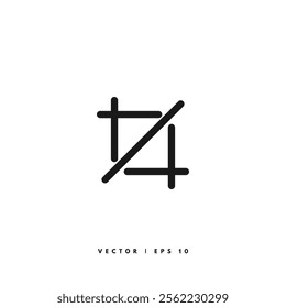Crop Line Icon. Editable Stroke