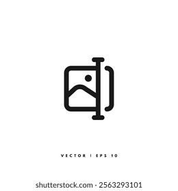 Crop Line Icon. Editable Stroke