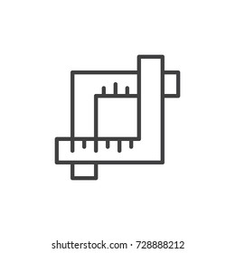 Crop line icon, outline vector sign, linear style pictogram isolated on white. Symbol, logo illustration. Editable stroke