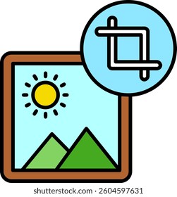 Crop Line vector Icon Design