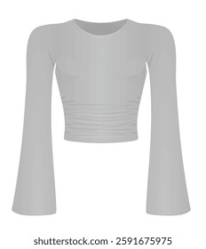 Crop long sleeve t shirt. vector