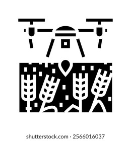 crop monitor drone robot harvests glyph icon vector. crop monitor drone robot harvests sign. isolated symbol illustration