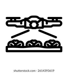 crop monitor drone robot harvests line icon vector. crop monitor drone robot harvests sign. isolated contour symbol black illustration