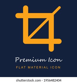 Crop premium material ui ux isolated vector icon in navy blue and orange colors