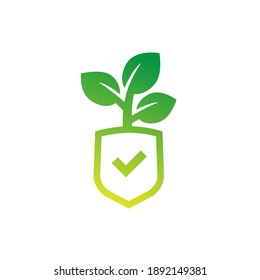 crop protection, agricultural insurance icon, vector logo