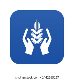 Crop protection icon blue vector isolated on white background