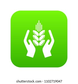 Crop Protection Icon Green Vector Isolated On White Background