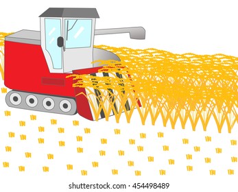 A crop of the rice with the combine.