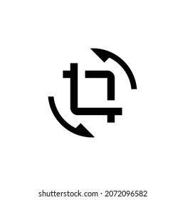 crop rotate Icon. Flat style design isolated on white background. Vector illustration