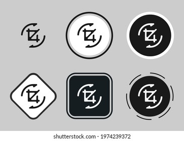 crop rotate icon set. Collection of high quality black outline logo for web site design and mobile dark mode apps. Vector illustration on a white background	