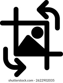 Crop and rotate Line vector Icon Design