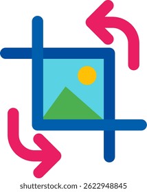 Crop and rotate Line vector Icon Design
