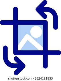 Crop and rotate Line vector Icon Design