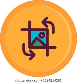 Crop and rotate Line vector Icon Design