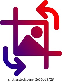 Crop and rotate Line vector Icon Design