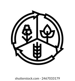 crop rotation farmer line icon vector. crop rotation farmer sign. isolated contour symbol black illustration