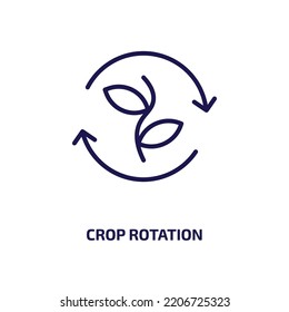 crop rotation icon from agriculture farming and gardening collection. Thin linear crop rotation, rotate, image outline icon isolated on white background. Line vector crop rotation sign, symbol for web