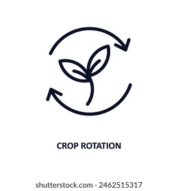 crop rotation icon. Thin line crop rotation icon from agriculture and farm collection. Outline vector isolated on white background. Editable crop rotation symbol can be used web and mobile