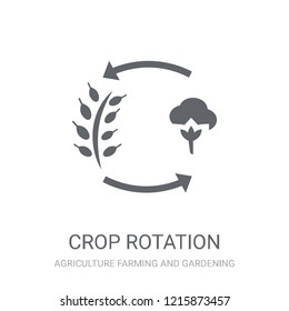 crop rotation icon. Trendy crop rotation logo concept on white background from Agriculture Farming and Gardening collection. Suitable for use on web apps, mobile apps and print media.