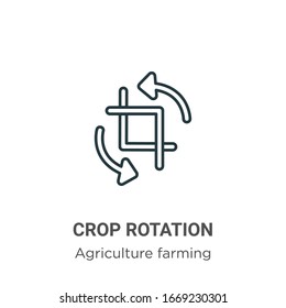 Icono de vector de esquema de rotación de recorte. Icono de rotación de cultivos negros en línea delgada, ilustración de elemento simple vector plano de la agricultura editable y concepto de jardinería trazos aislados en blanco 
