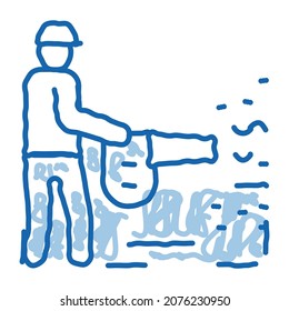 crop spraying sketch icon vector. Hand drawn blue doodle line art crop spraying sign. isolated symbol illustration