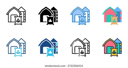 Los íconos de almacenamiento de Recortar establecen una colección de varios estilos. Trazo editable 

