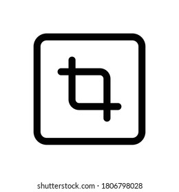 Crop (Text Edition) icon outline vector. isolated on white background
