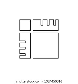 Crop, text icon. Simple thin line, outline vector of Text editor icons for UI and UX, website or mobile application