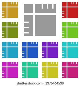 Crop, text multi color icon. Simple thin line, outline vector of Text editor icons for UI and UX, website or mobile application