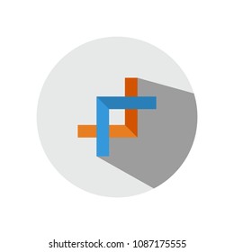 Crop Tool Flat Icon Vector EPS
