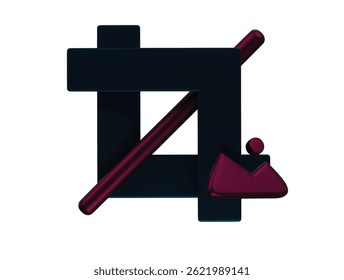 crop tool icon 3d illustration render

