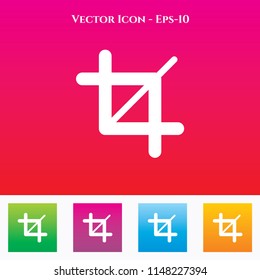 Crop tool Icon in Colored Square box. eps-10