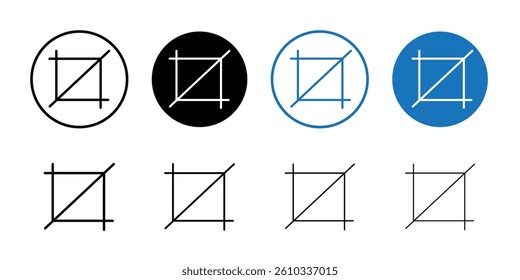 Crop tool icon Flat fill set collection