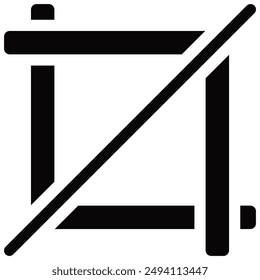 crop tool icon with glyph style