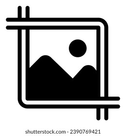 Crop Tool Symbol-Illustration für Web, App, Infografik usw.