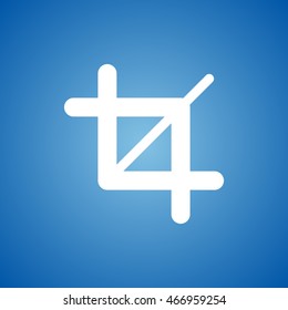 Crop Tool Icon on blue color. 