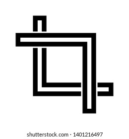 crop tool icon on white background. crop symbol - Vector