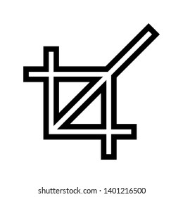 crop tool icon on white background. crop symbol - Vector